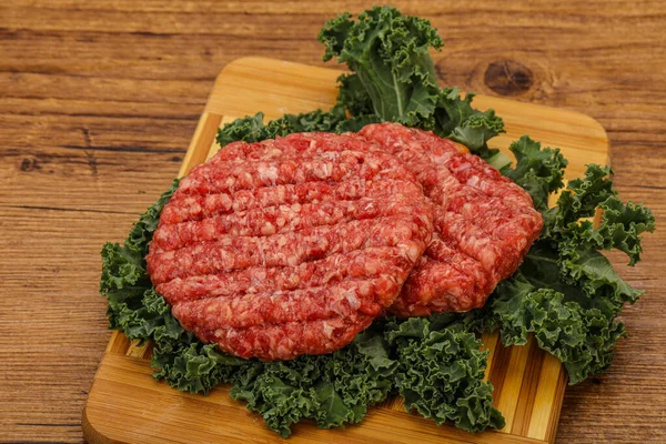Chuleta Hamburguesa Carne Cruda Para Parrilla —  Fotos de Stock