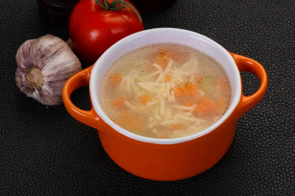 Soupe Poulet Aux Nouilles Carotte Céleri — Photo