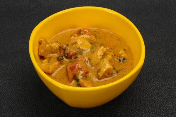 Soupe Poulet Curry Thaï Traditionnel Lait Coco — Photo