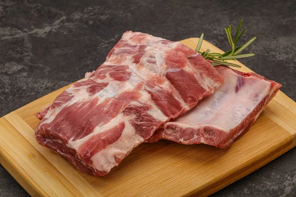 Raw Pork Ribs Served Rosemary Cooking — Stock Photo, Image