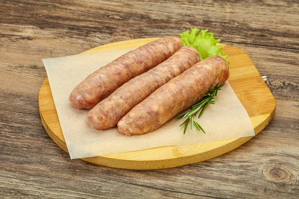 Raw Pork Meat Sausages Grill Served Rosemary — Stock Photo, Image