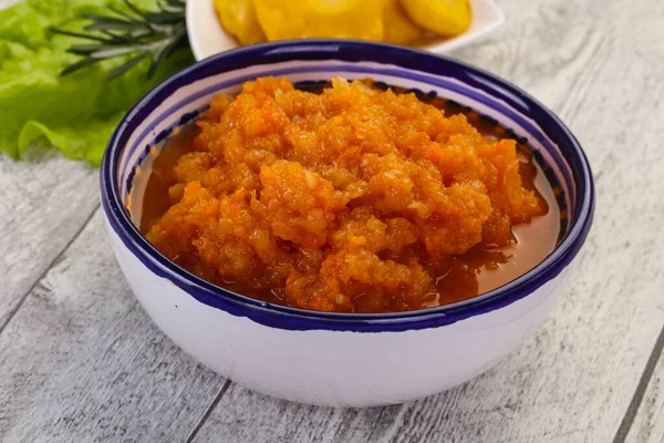 Caviar Abóbora Tigela — Fotografia de Stock