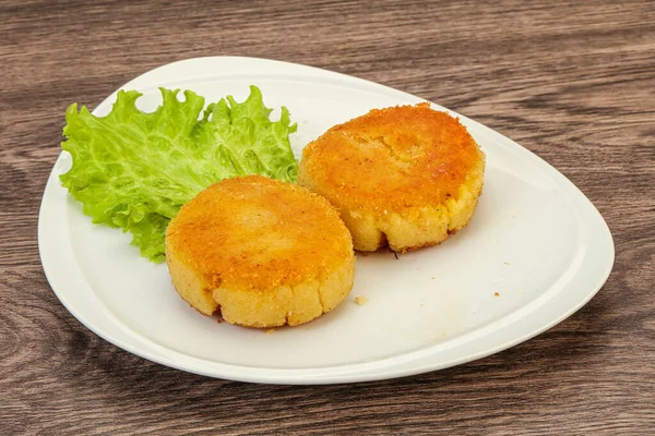 Cuisine Végétalienne Côtelette Pommes Terre Rôtie Dans Assiette — Photo