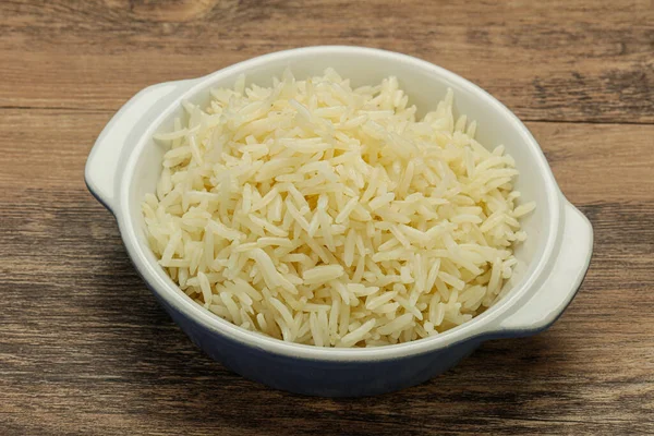 Nasi Basmati India Kukus Dalam Mangkuk — Stok Foto