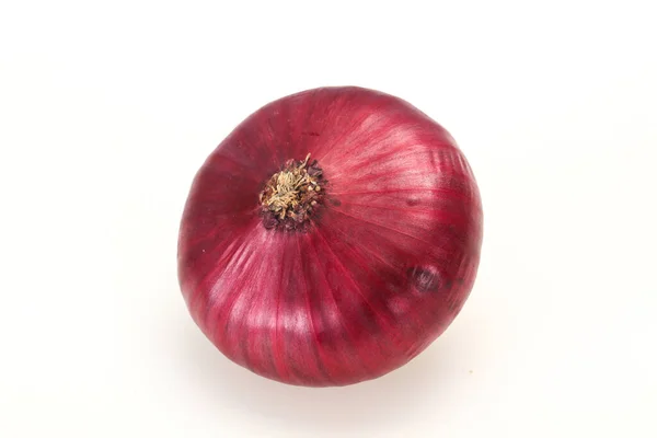 Κόκκινο Κρεμμύδι Απομονωμένο Λευκό Φόντο — Φωτογραφία Αρχείου