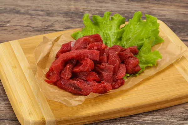 Raw Beef Meat Sliced Ready Cooking — Stock Photo, Image