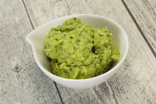 Fűszeres Avokádó Guacamole Szósz Chili Paprikával — Stock Fotó