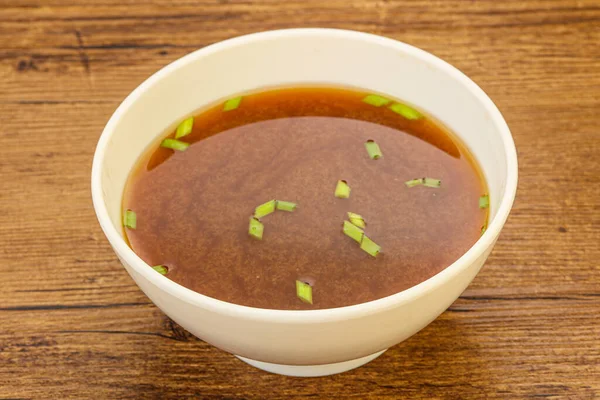 Sopa Miso Tradicional Japonesa Com Queijo Tofu — Fotografia de Stock