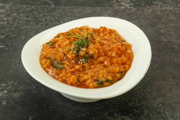 Traditionelle Georgische Charcho Suppe Mit Fleisch Und Gewürzen — Stockfoto