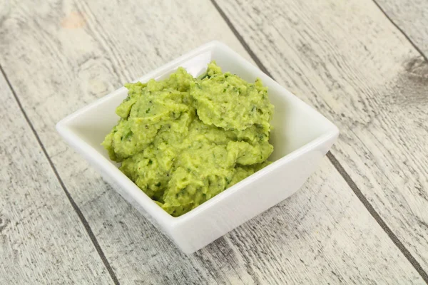 Fűszeres Avokádó Guacamole Szósz Chili Paprikával — Stock Fotó