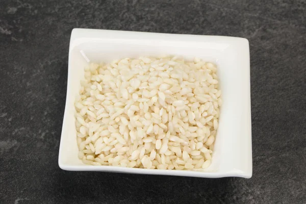 Arroz Arborio Cru Para Risoto Italiano — Fotografia de Stock