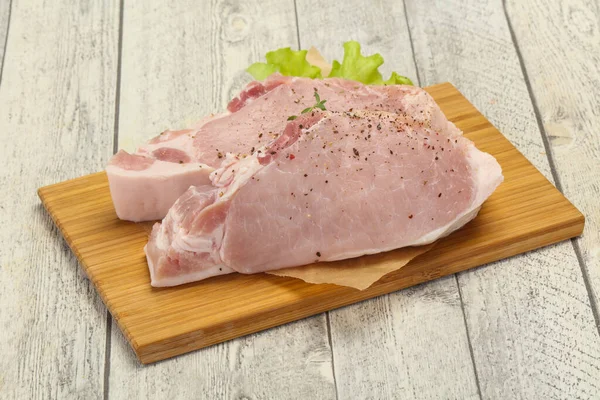 Carne Cerdo Cruda Filete Listo Para Parrilla — Foto de Stock