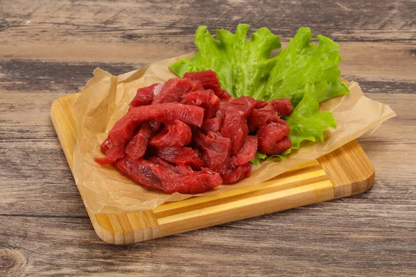 Raw Beef Meat Sliced Ready Cooking — Stock Photo, Image