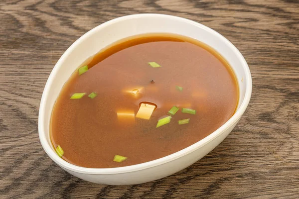 Zuppa Tradizionale Giapponese Miso Con Formaggio Tofu — Foto Stock