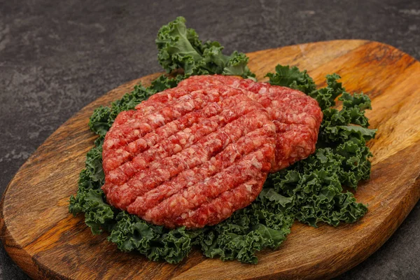 Chuleta Hamburguesa Carne Cruda Para Parrilla —  Fotos de Stock