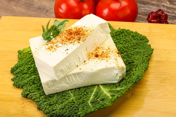 Queso Blando Griego Feta Para Ensalada —  Fotos de Stock