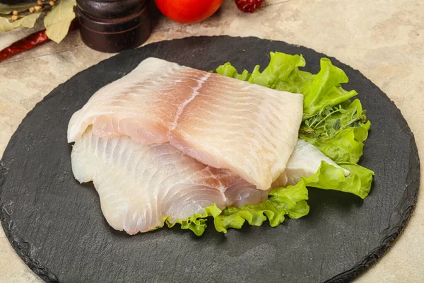 Peixe Filé Pangasius Cru Para Cozinhar — Fotografia de Stock