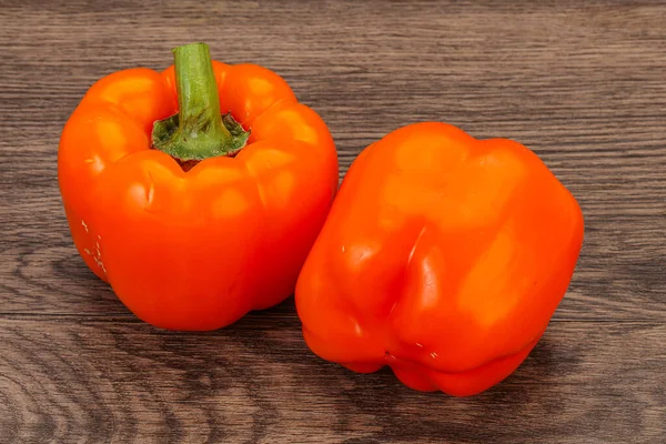 Two Orange Sweet Tasty Bell Pepper — Stock Photo, Image