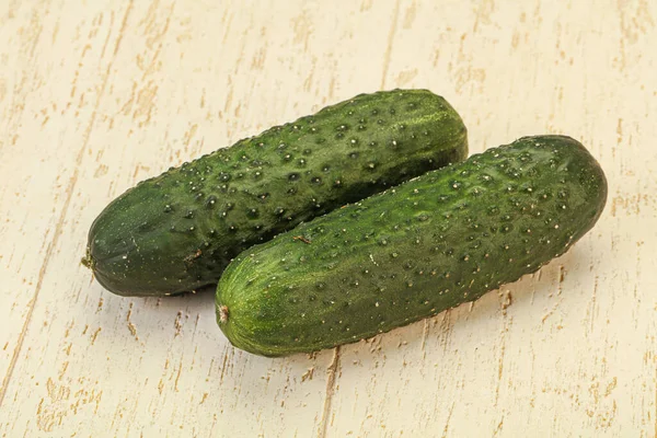 Green Fresh Two Cucumbers Background — Stock Photo, Image