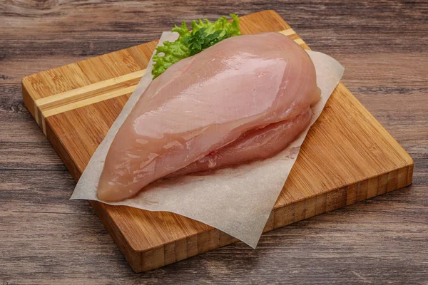 Raw Chicken Breast Cooking Board — Stock Photo, Image