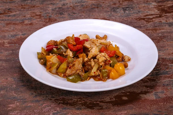 Cocina Asiática Cerdo Asado Con Verduras — Foto de Stock