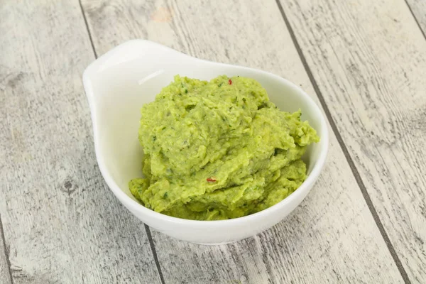 Fűszeres Avokádó Guacamole Szósz Chili Paprikával — Stock Fotó