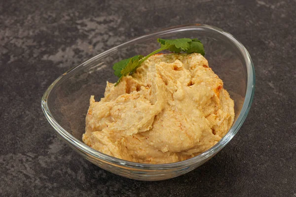 Vegane Diätküche Humus Mit Paprika — Stockfoto