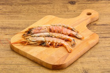 Lezzetli büyük Langoustine deniz ürünleri.