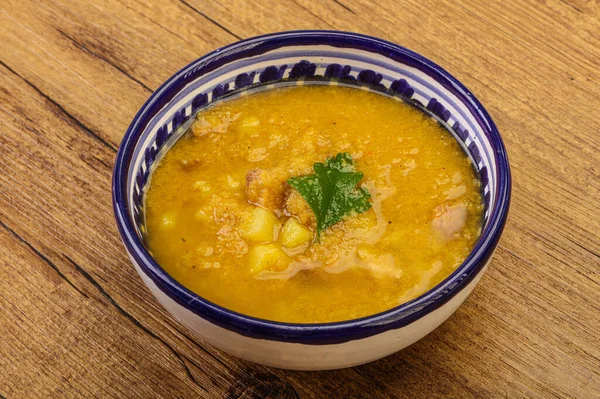 Sopa Ervilha Com Carne Defumada Legumes — Fotografia de Stock