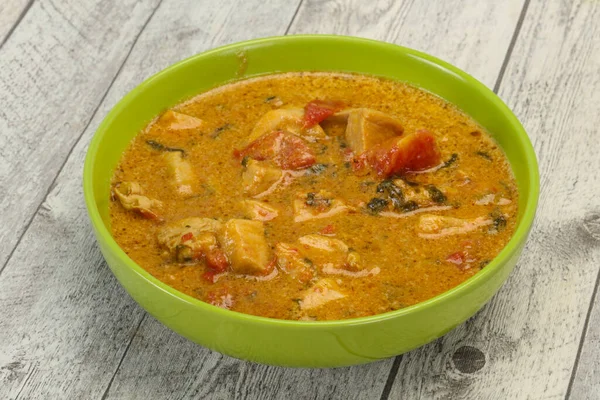 Traditionelle Thai Curry Hühnersuppe Mit Kokosmilch — Stockfoto