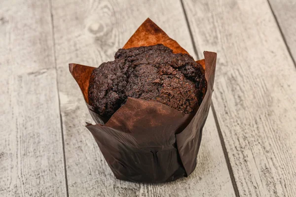 Lekker Zoet Chocolade Muffin Snack Bakkerij — Stockfoto