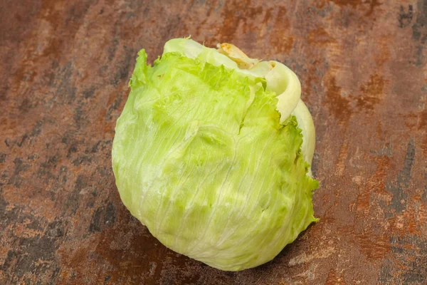 Fresh Ripe Green Iceberg Salad Ready Cooking — Stock Photo, Image