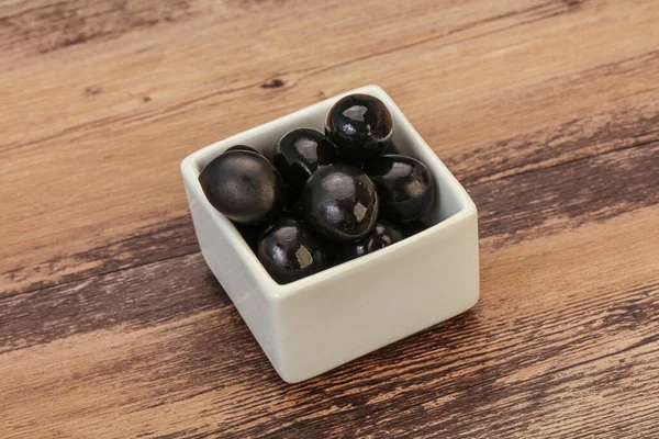 Marinated Black Olives Bowl — Stock Photo, Image