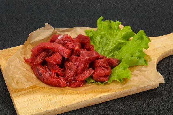 Raw Beef Meat Sliced Ready Cooking — Stock Photo, Image