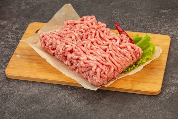 Mięso Mielone Wieprzowina Wołowina Gotowania — Zdjęcie stockowe