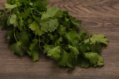 Aroma yeşil kişniş ya da kişniş yaprağı yığını