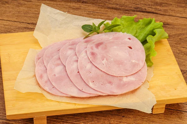 Lanche Carne Porco Presunto Deslizado Bordo — Fotografia de Stock