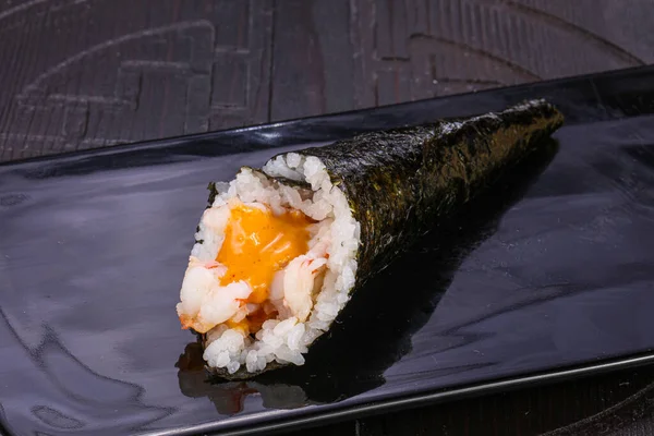 Masakan Jepang Temaki Dengan Belut Atau Handroll — Stok Foto