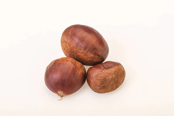 Organic Natural Doce Cru Chestnut Heap — Fotografia de Stock