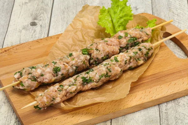 Rauwe Varkensspies Kebab Klaar Voor Grill — Stockfoto