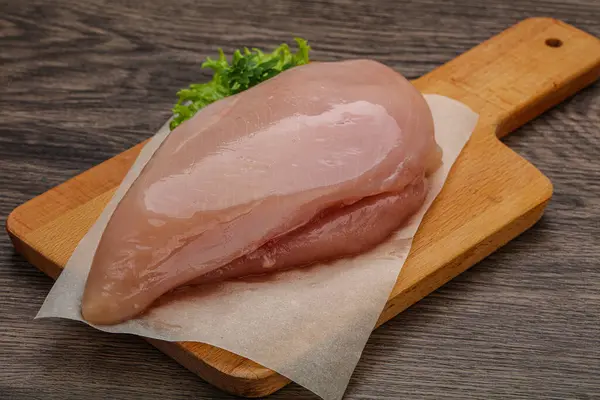 Raw Chicken Breast Cooking Board — Stock Photo, Image