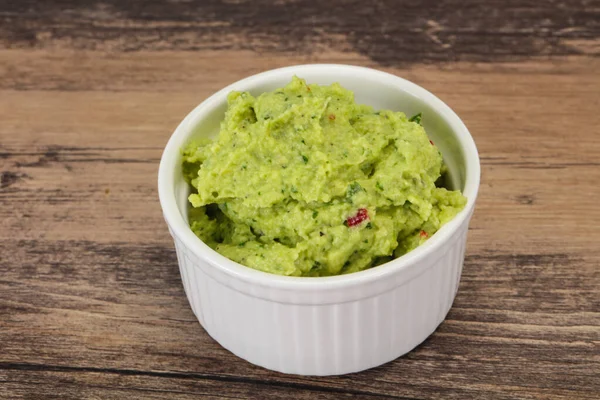 Fűszeres Avokádó Guacamole Szósz Chili Paprikával — Stock Fotó