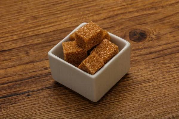 Brown Cane Sugar Cubs Bowl — Stock Photo, Image