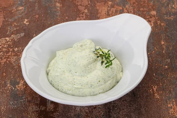 Cottage Cream Snack Herbs Garlic — Stock Photo, Image