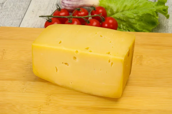 Swiss Hard Yellow Tasty Cheese Brick — Stock Photo, Image