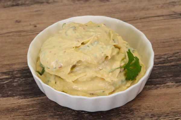 Hummus Snack Met Olijfolie Kruiden — Stockfoto