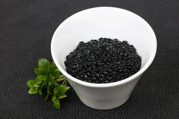 Luxury Black Caviar Bowl — Stock Photo, Image