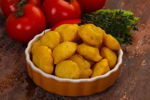 Tasty Marinated Patisson Bowl — Stock Photo, Image