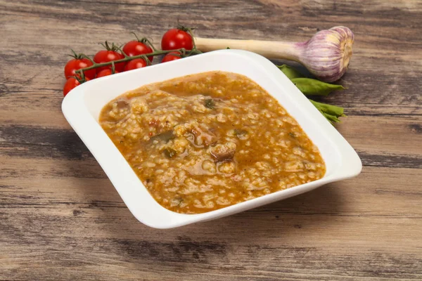 Kaukasische Charcho Suppe Mit Rindfleisch Und Reis — Stockfoto