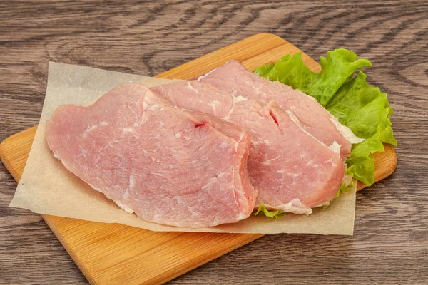 Rohe Schweineschnitzel Zum Kochen Bereit — Stockfoto
